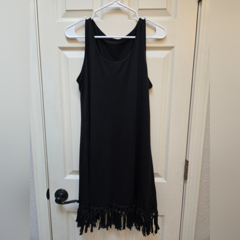 NWT Cupshe Black Tassel Tank Dress, Medium - Picture 3 of 7